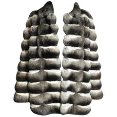 Used Chinchilla Ladies fur jacket by SLUPINSKI. Black/white