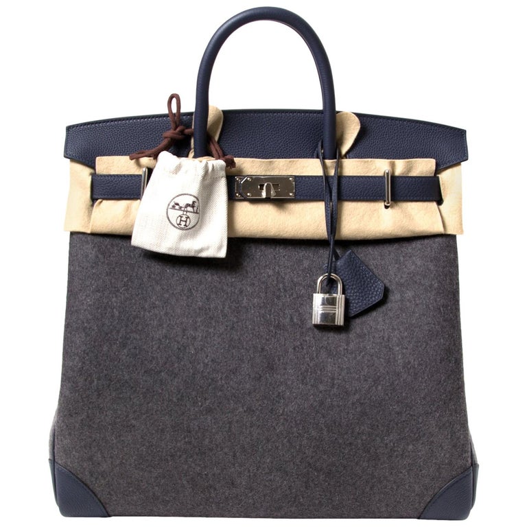 Haut à courroies cloth travel bag Hermès Grey in Cloth - 32402741