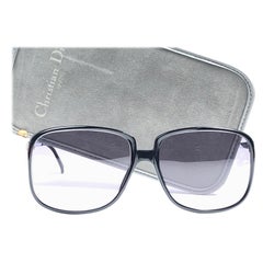 New Vintage Christian Dior Monsieur 2058 Black Sunglasses 1970's Austria