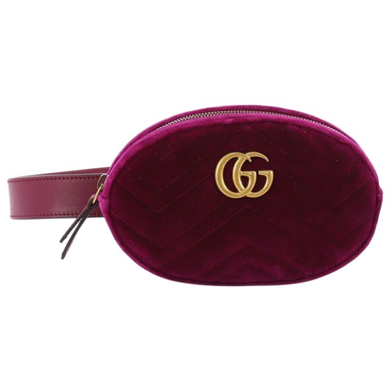 Gucci GG Marmont Belt Bag Matelasse Velvet 