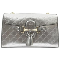 Gucci Metallic Guccissima Leather Emily Chain Shoulder Bag