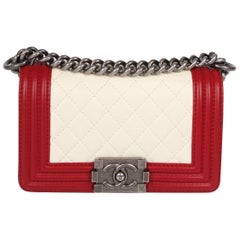 Chanel Quilted Lambskin Le Boy Bag Mini - red/white