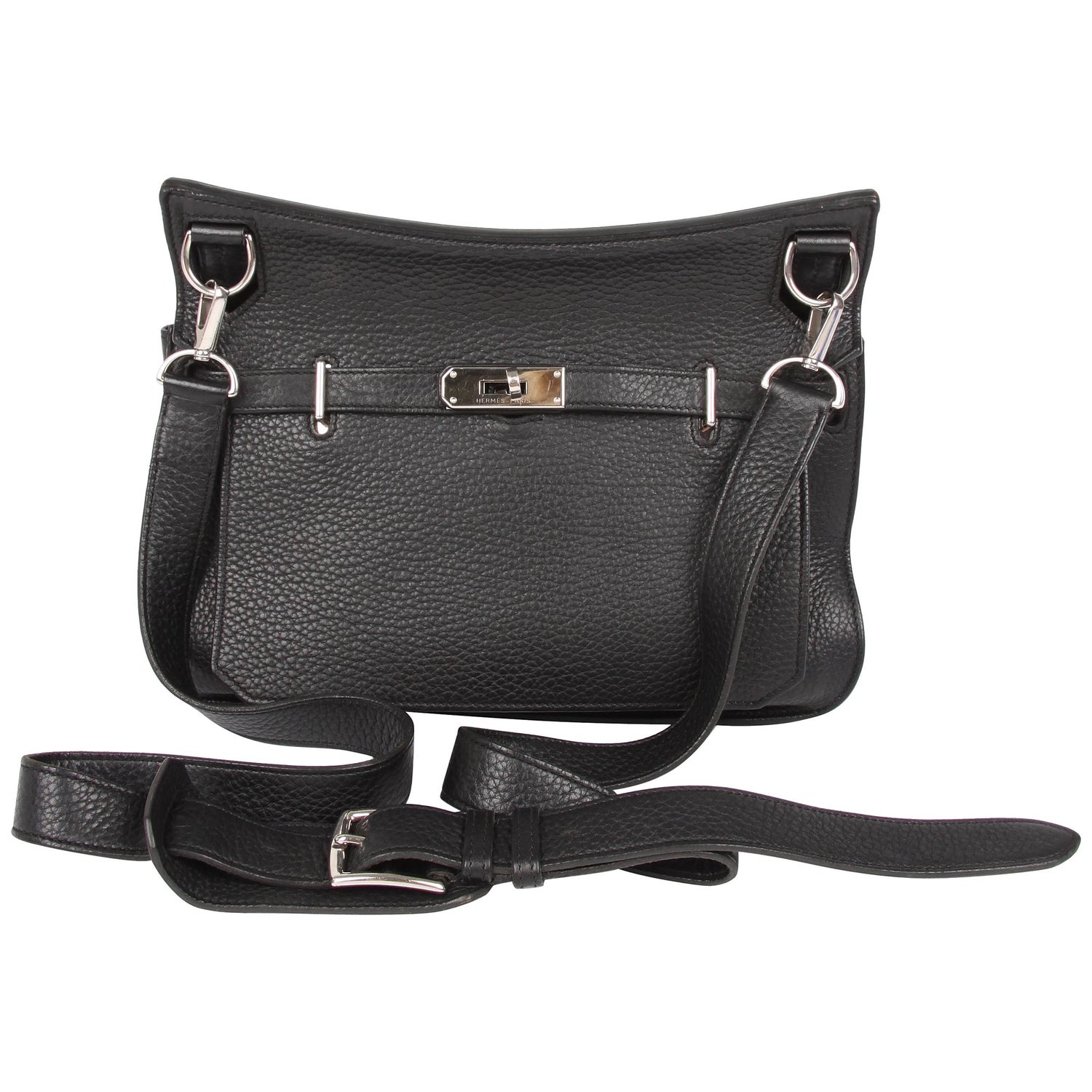Hermes Clemence Jypsiere Gypsy 28 Messenger Bag Black At