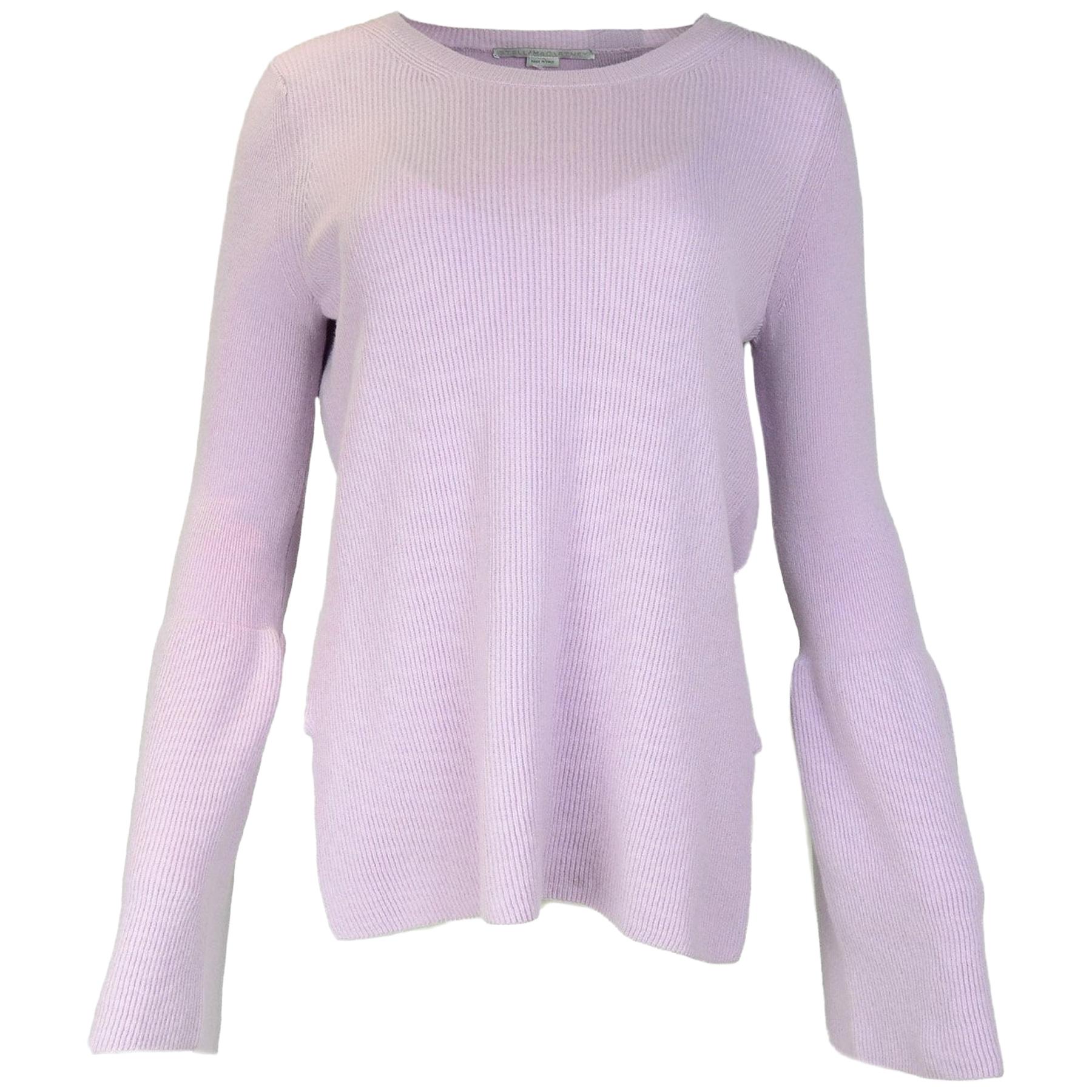 Stella McCartney NWT Lavender Wool High Low Sweater w Bell Sleeves Sz 42 rt $750