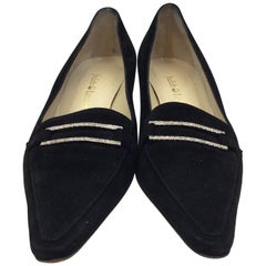 Judith Leiber Black Suede Pump