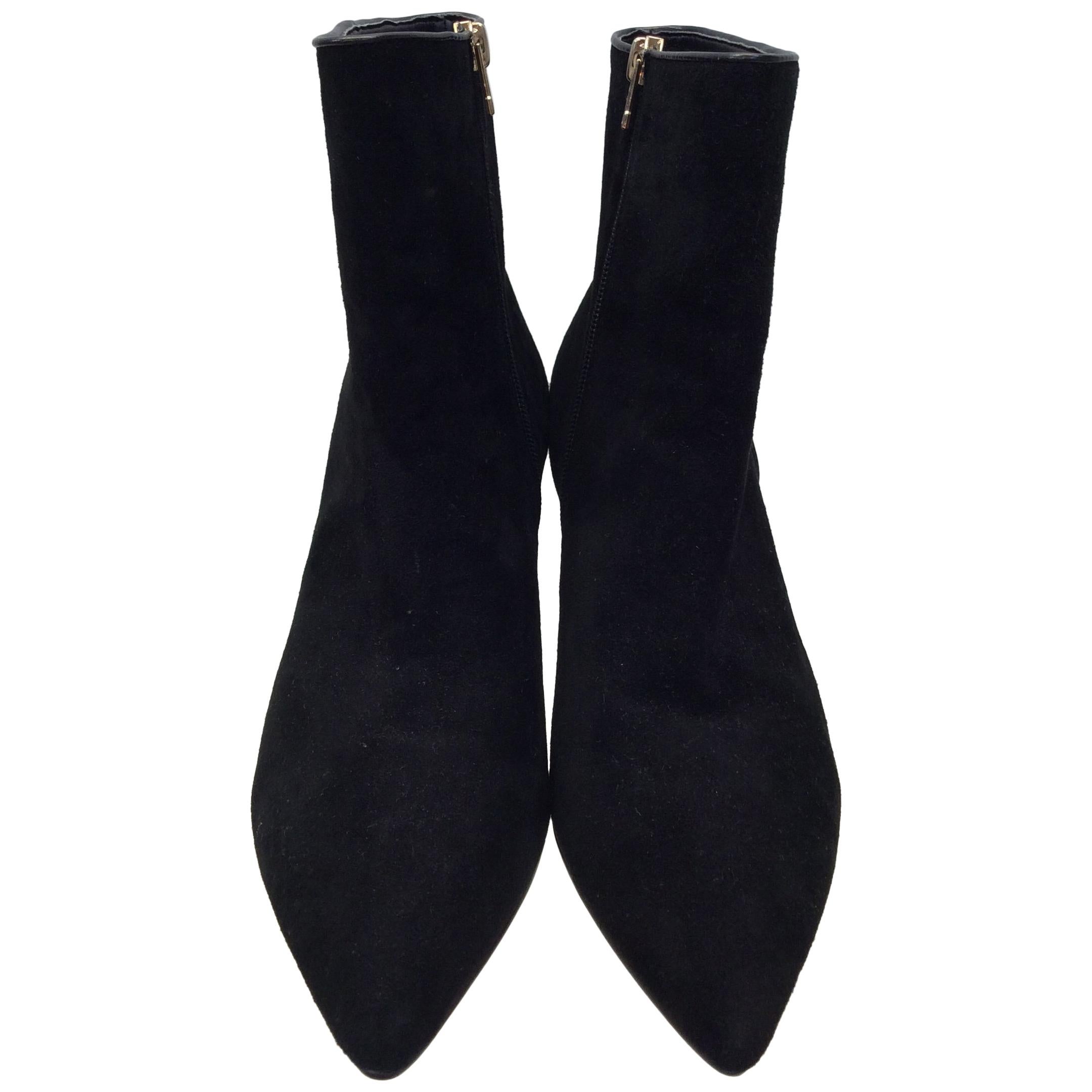 Brian Atwood Black Suede Ankle Boot For Sale