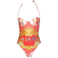 1990S GIANNI VERSACE Miami Collection Iconic Pin-Up Girls Swimsuit