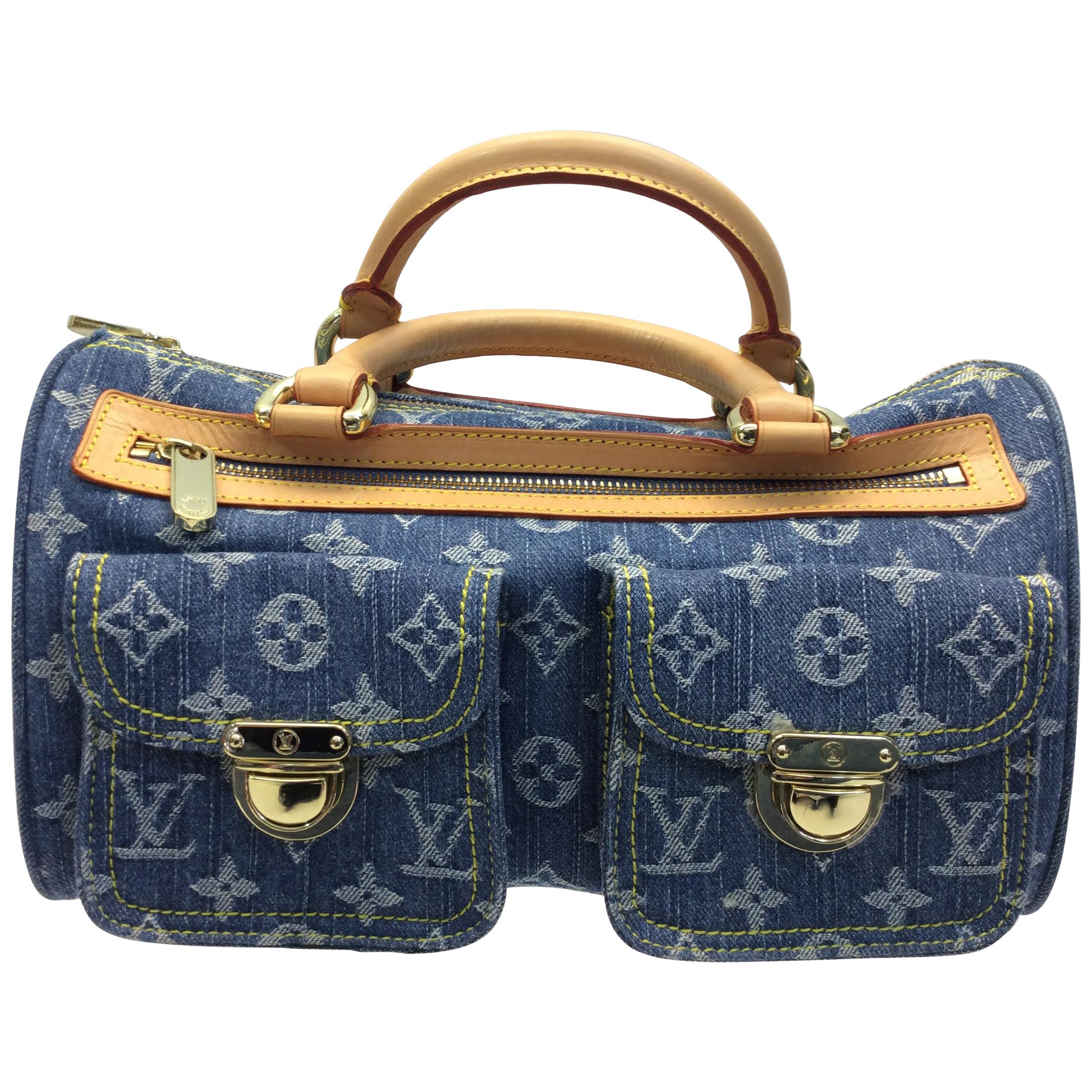 Louis Vuitton Blue Denim Monogram Speedy Bag