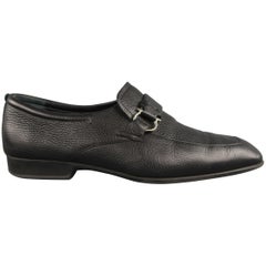 SALVATORE FERRAGAMO Größe 10 Schwarze Loafers aus massivem Leder