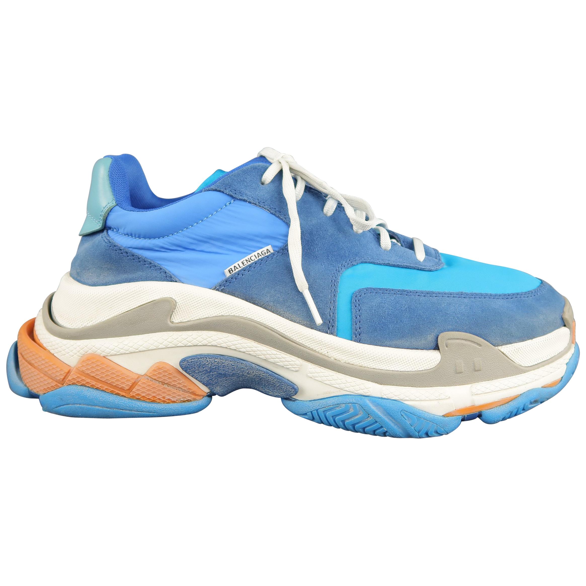 balenciaga triple s sneaker blue white orange