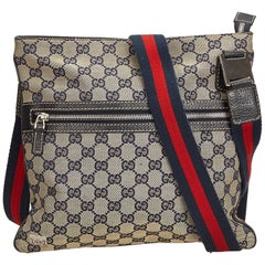 Gucci Brown x Beige x Multi Guccissima Web Canvas Crossbody Bag