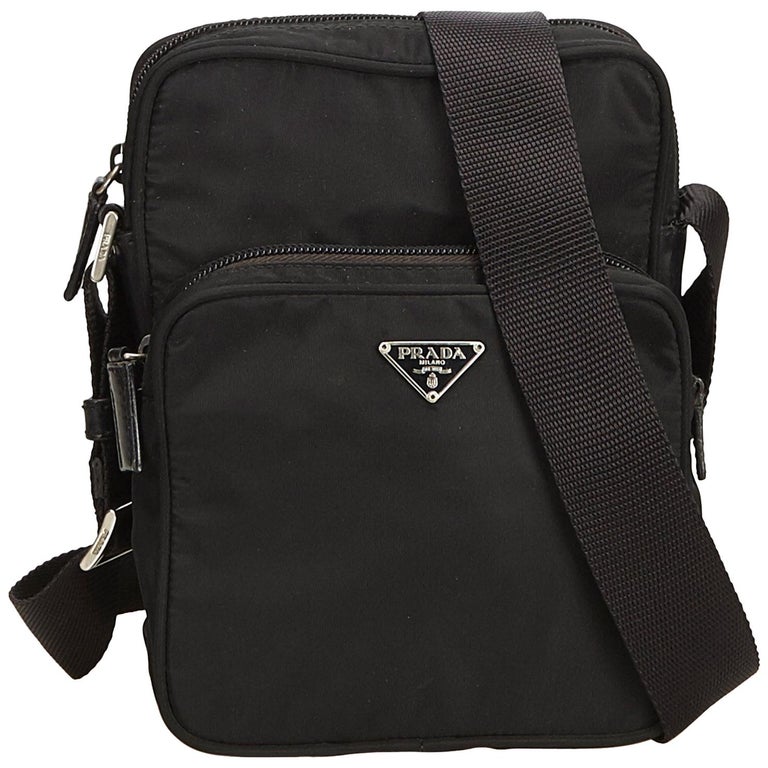 Prada Black Tessuto Nylon Crossbody Bag For Sale at 1stdibs