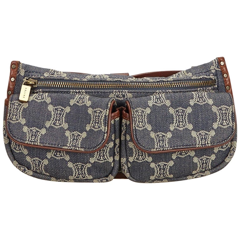 Celine Denim x Brown Macadam Denim Belt Bag at 1stdibs