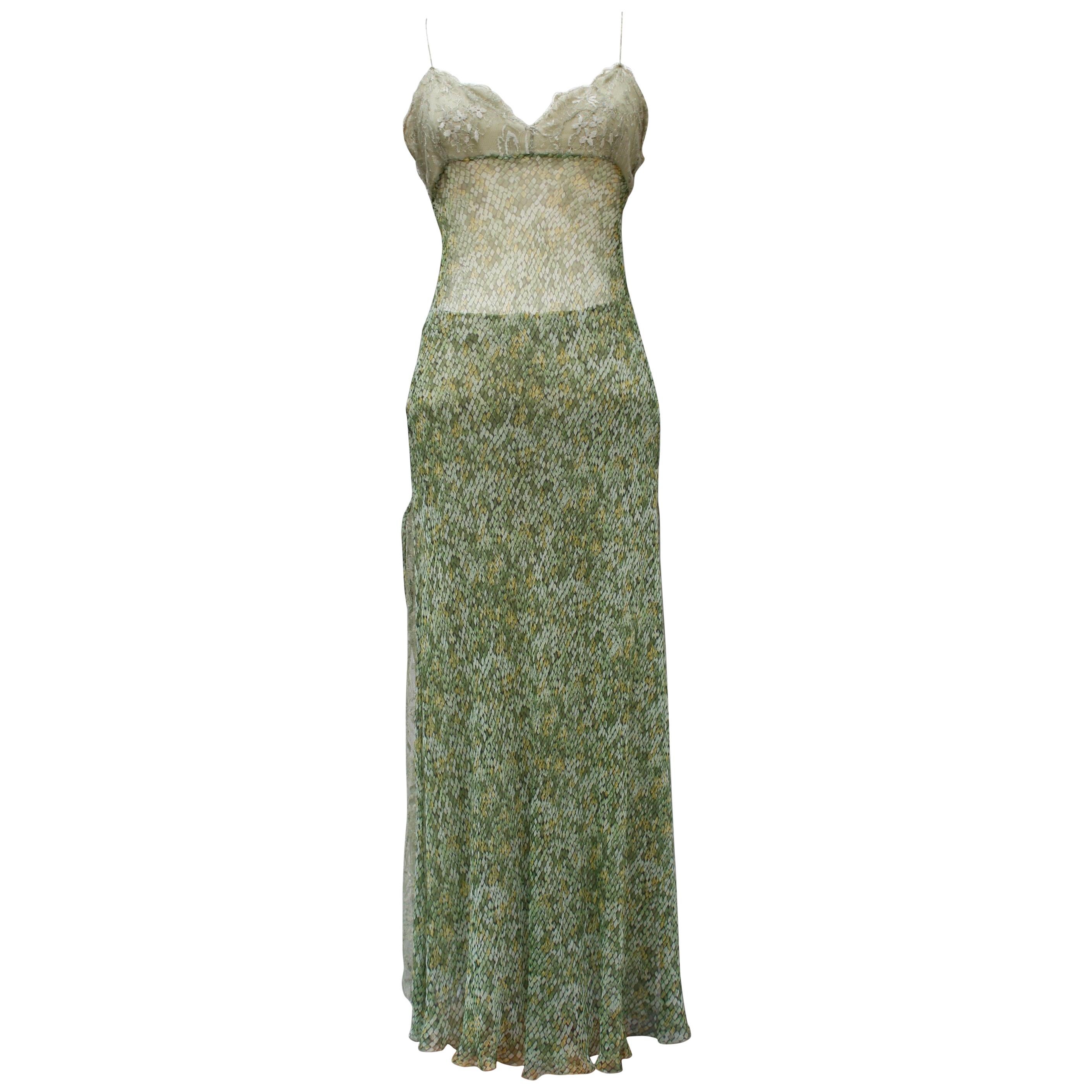 Valentino beautiful dress and skirt set made of green chiffon and lace