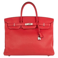 2013 Hermes Rouge Casaque Clemence Leather Birkin 40cm