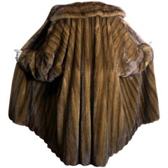 Velvet mink fur coat by BRAUN. Swinger/swing coat. silk mink brown (10)
