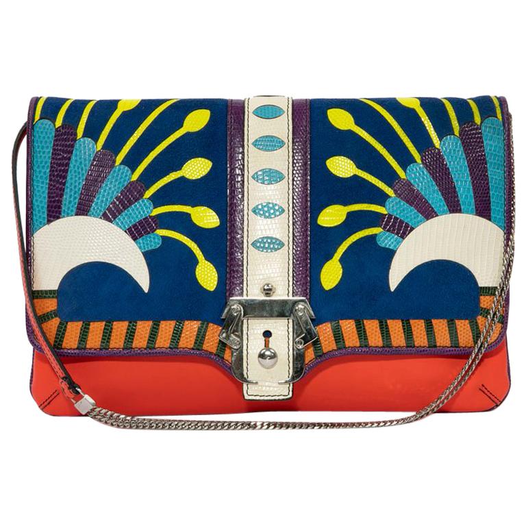 PAULA CADEMARTORI Bag in Multicolored Leather and Velvet Calf and ...