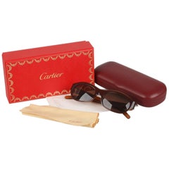 Cartier Paris Brown Cat Eye Eyeglasses Joyce T8200317 New Old Stock