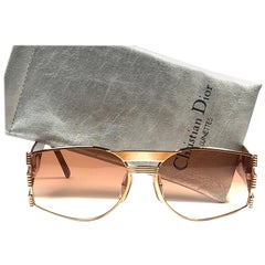 New Vintage Christian Dior 2562 Gold & Tortoise 1980's Sunglasses