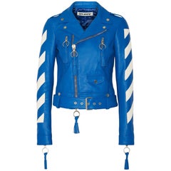 Off-White c/o Virgil Abloh Paneled Leather Biker Jacket