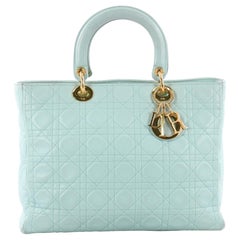  Christian Dior Lady Dior Handbag Cannage Quilt Lambskin Large