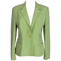 Versace Jeans Couture Vintage Green Pied De Poule Jacket, 1990s