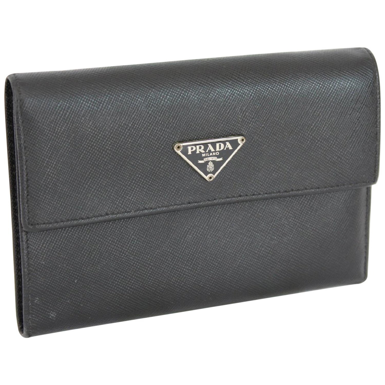 Prada Wallet Briefcases Leather Vintage Black, 1990s at 1stDibs | vintage prada  wallet