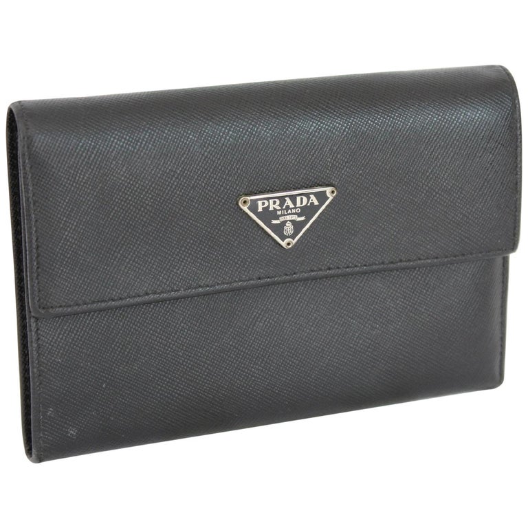 Prada Wallet Briefcases Leather Vintage Black, 1990s at 1stDibs | vintage  prada wallet