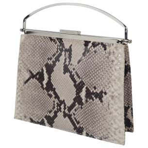 Vintage Neiman Marcus Python Printed Leather Handbag With Silver Handle ...
