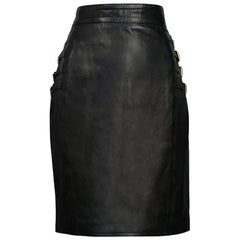 Vintage Gianni Versace F/W 1992 Leather Bondage Skirt at 1stDibs