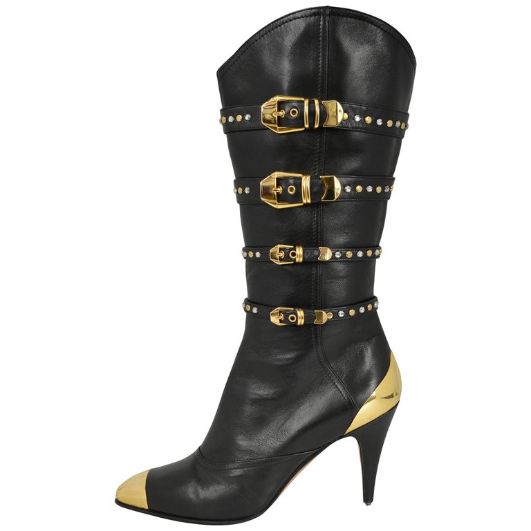 versace leather boots