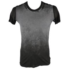  JULIUS_7 Size M Black & Grey Print Cupro T-shirt