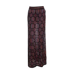 M Missoni Multicolor Striped Knit Chevron Pattern Maxi Skirt M