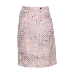 Chanel Vintage Pink Textured Pencil Skirt L