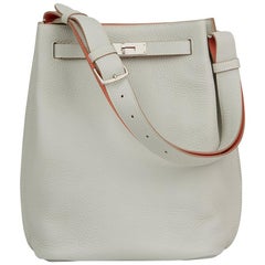 2013 Gris Perle & Crevette Clemence Leather Eclat So Kelly 22cm