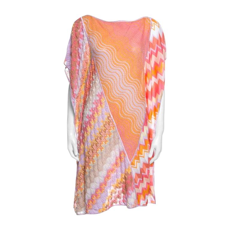 Missoni Mare Multicolor Patterned Knit Kaftan Tunic L