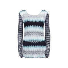 Missoni Multicolor Perforated Knit Long Sleeve Top S