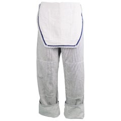 Alexander McQueen Men's Pinstripe Cotton Overall Pants with Bib Front