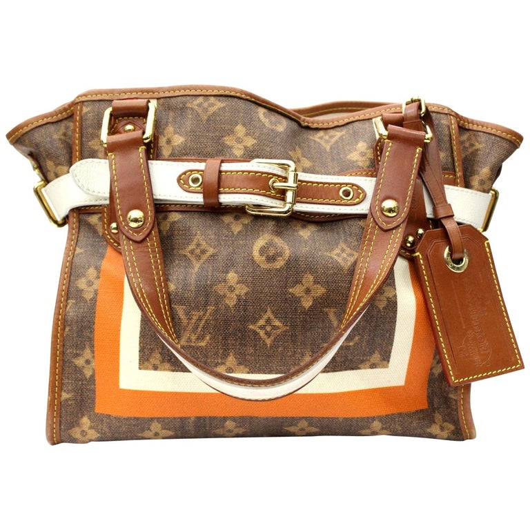 LOUIS VUITTON Limited Edition Monogram Tisse Rayures PM Tote Bag at 1stDibs