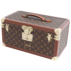 Louis Vuitton Monogram Train Case Vanity Small Trunk Boite Bouteilles Used 