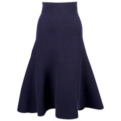 CELINE by Phoebe Philo navy blue textured knit trumpet skirt - runway 2013