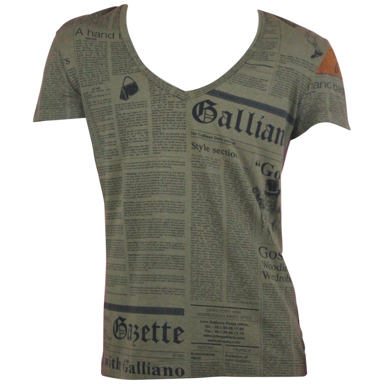 T-shirt Gazette Vintage John Galliano - Blanc - Taille S - Neuf Avec étiquettes