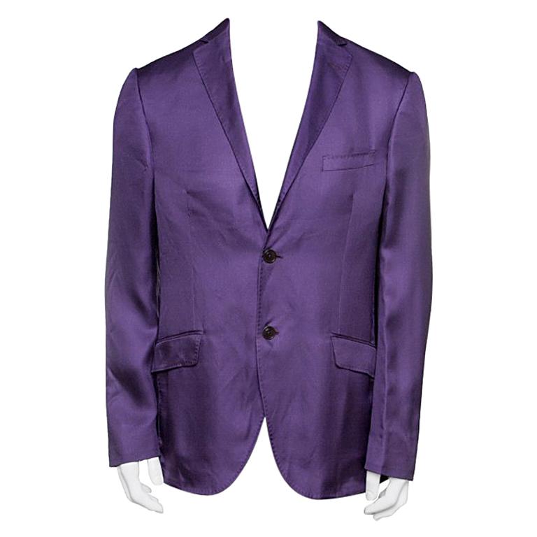 Etro Purple Silk Superleggera Minerva Blazer L