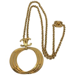 Chanel Triple Ring Pendant Necklace Spring 1996 Collection