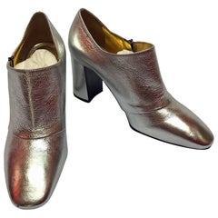 Used Bottega Veneta Silver Ankle Boot