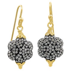 Fern Freeman Double-Sided Diamond Yellow Gold Dangle Drop Earrings