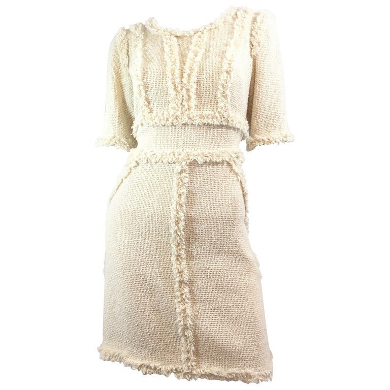 Chanel Fringe Tweed Dress For Sale at 1stdibs