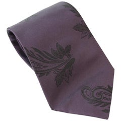 Gianni Versace Couture Purple Vintage Paisley Silk Tie, 1980s