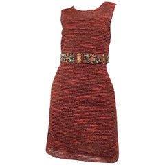 Oscar de la Renta Silk Embellished Dress