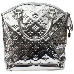 Louis Vuitton Silver Monogram Miroir Speedy 30 Top Handle Bag at 1stDibs